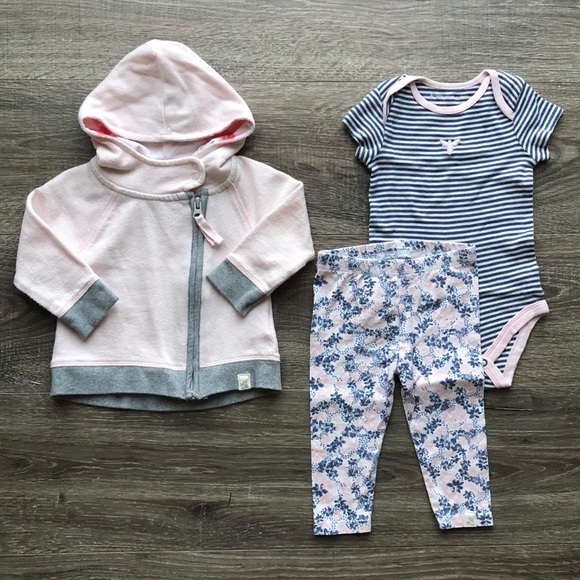 Burt’s Bees Baby Girl 3-Piece Set, 3-6 and 6-9 M - Picture 12 of 12